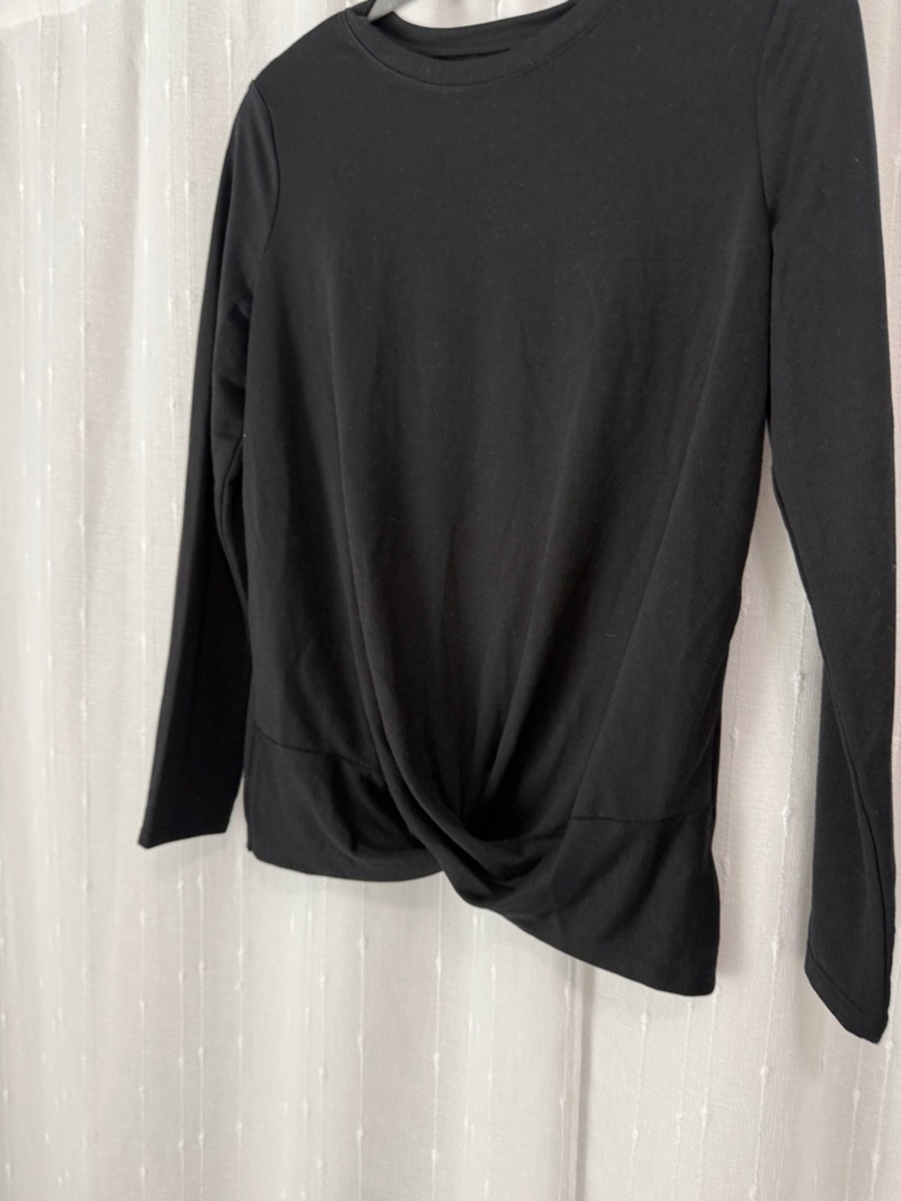 Maurices Black Long Sleeve Twist Front Top